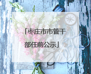 枣庄市市管干部任前公示