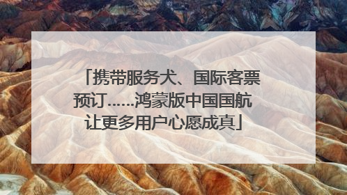 携带服务犬、国际客票预订……鸿蒙版中国国航让更多用户心愿成真