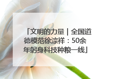 文明的力量｜全国道德模范徐淙祥：50余年躬身科技种粮一线