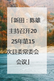新田：陈雄主持召开2025年第15次县委常委会会议