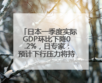 日本一季度实际GDP环比下降0.2%，日专家：预计下行压力将持续存在