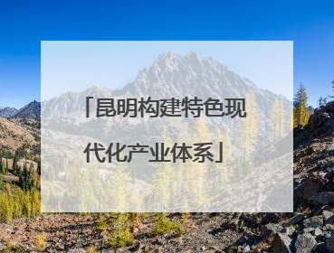 昆明构建特色现代化产业体系