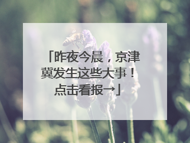 昨夜今晨，京津冀发生这些大事！点击看报→