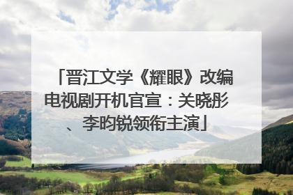 晋江文学《耀眼》改编电视剧开机官宣：关晓彤、李昀锐领衔主演