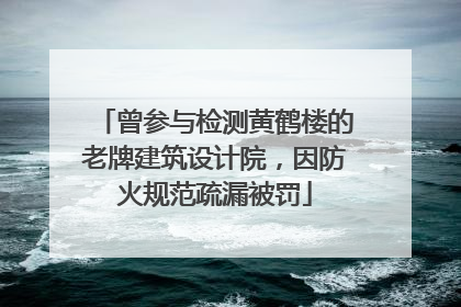 曾参与检测黄鹤楼的老牌建筑设计院，因防火规范疏漏被罚