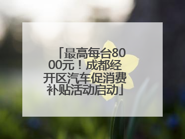 最高每台8000元！成都经开区汽车促消费补贴活动启动