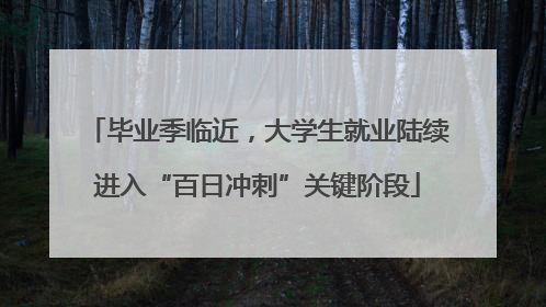 毕业季临近，大学生就业陆续进入“百日冲刺”关键阶段