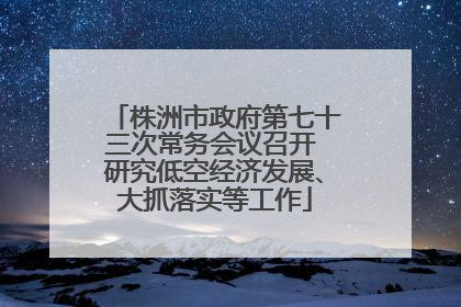 株洲市政府第七十三次常务会议召开 研究低空经济发展、大抓落实等工作
