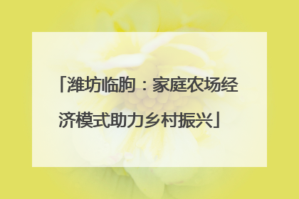 潍坊临朐：家庭农场经济模式助力乡村振兴