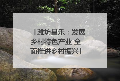 潍坊昌乐：发展乡村特色产业 全面推进乡村振兴