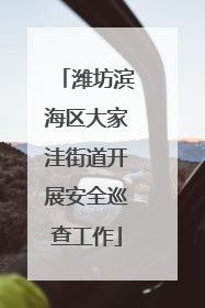 潍坊滨海区大家洼街道开展安全巡查工作
