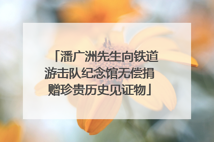 潘广洲先生向铁道游击队纪念馆无偿捐赠珍贵历史见证物