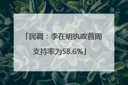 民调：李在明执政首周支持率为58.6%