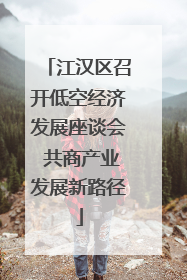江汉区召开低空经济发展座谈会 共商产业发展新路径