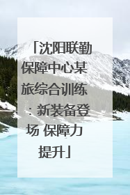 沈阳联勤保障中心某旅综合训练：新装备登场 保障力提升