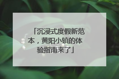 沉浸式度假新范本，黄阳小镇的体验指南来了