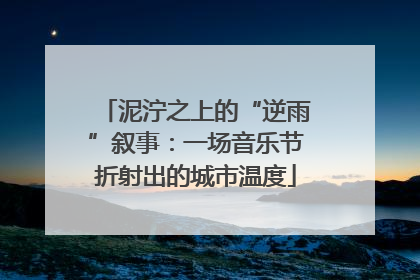 泥泞之上的“逆雨”叙事：一场音乐节折射出的城市温度