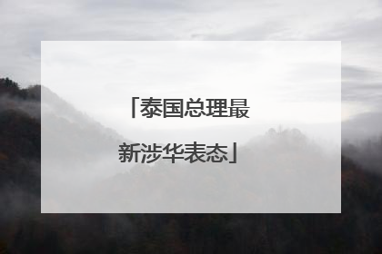 泰国总理最新涉华表态