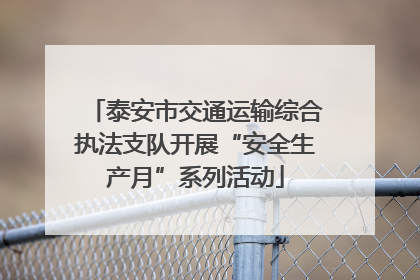 泰安市交通运输综合执法支队开展“安全生产月”系列活动