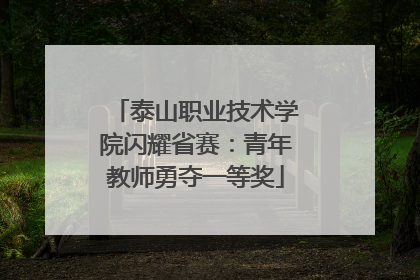 泰山职业技术学院闪耀省赛：青年教师勇夺一等奖