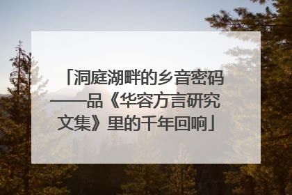 洞庭湖畔的乡音密码——品《华容方言研究文集》里的千年回响