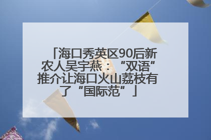 海口秀英区90后新农人吴宇燕：“双语”推介让海口火山荔枝有了“国际范”