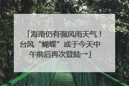 海南仍有强风雨天气！台风“蝴蝶”或于今天中午前后再次登陆→