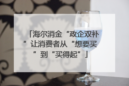 海尔消金“政企双补”让消费者从“想要买”到“买得起”