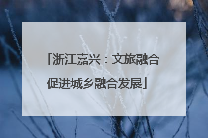 浙江嘉兴：文旅融合促进城乡融合发展