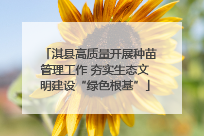 淇县高质量开展种苗管理工作 夯实生态文明建设“绿色根基”
