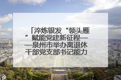 淬炼银发“领头雁”赋能党建新征程——泉州市举办离退休干部党支部书记能力建设专题培训