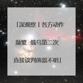 深观察丨各方动作频繁  俄乌第二次直接谈判前景不明