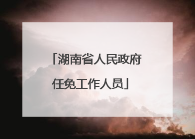 湖南省人民政府任免工作人员