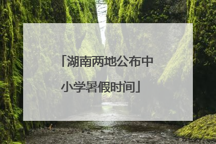 湖南两地公布中小学暑假时间