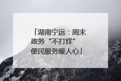 湖南宁远：周末政务“不打烊” 便民服务暖人心