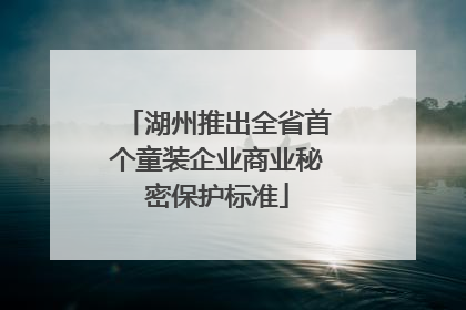 湖州推出全省首个童装企业商业秘密保护标准
