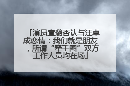 演员宣璐否认与汪卓成恋情：我们就是朋友，所谓“牵手图”双方工作人员均在场
