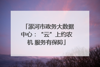漯河市政务大数据中心：“云”上约农机 服务有保障