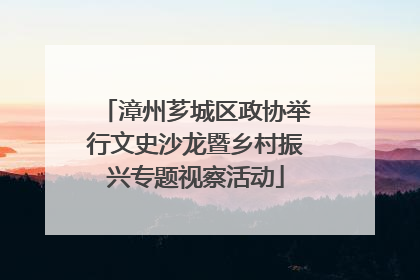 漳州芗城区政协举行文史沙龙暨乡村振兴专题视察活动