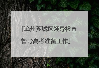漳州芗城区领导检查督导高考准备工作
