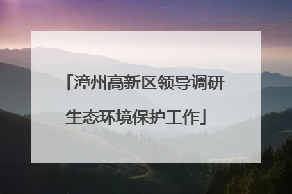 漳州高新区领导调研生态环境保护工作