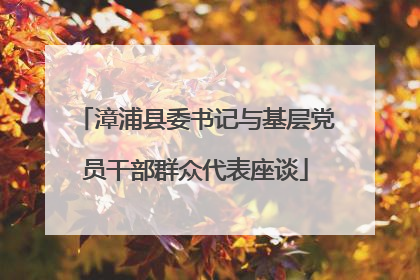 漳浦县委书记与基层党员干部群众代表座谈