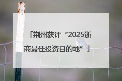 荆州获评“2025浙商最佳投资目的地”