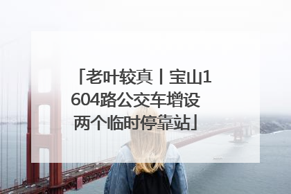 老叶较真丨宝山1604路公交车增设两个临时停靠站
