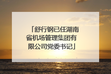 舒行钢已任湖南省机场管理集团有限公司党委书记
