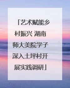 艺术赋能乡村振兴 湖南师大美院学子深入土坪村开展实践调研