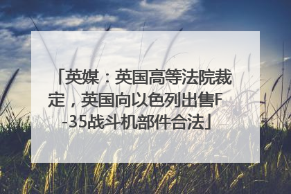 英媒：英国高等法院裁定，英国向以色列出售F-35战斗机部件合法