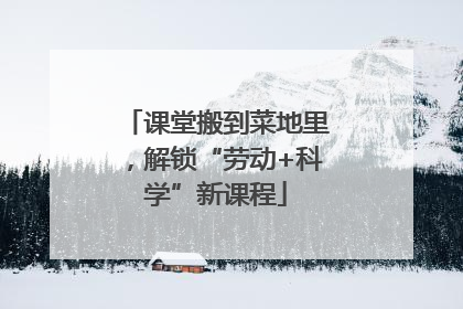 课堂搬到菜地里，解锁“劳动+科学”新课程