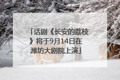 话剧《长安的荔枝》将于9月14日在潍坊大剧院上演