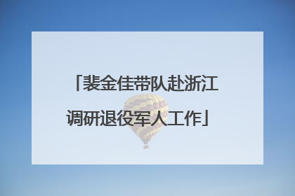裴金佳带队赴浙江调研退役军人工作